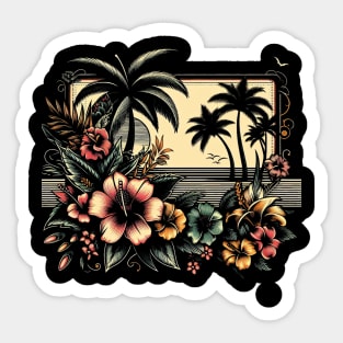 A Tropical Symphony. summer vibe on a desert island Sticker